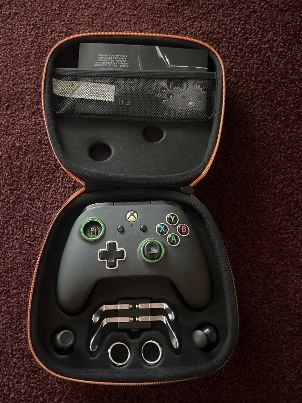 Wireless Controller with Custom Green Accents - Portable Kit